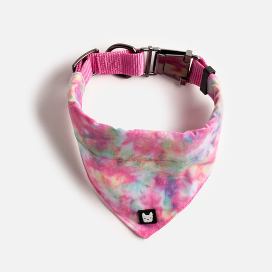 Waggy Dog Bandana Collar - Pink Tie Dye