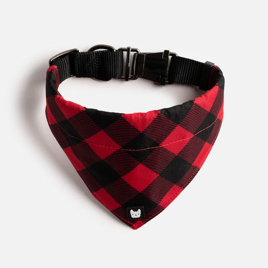 Waggy Bandana Dog Collar - Red Plaid