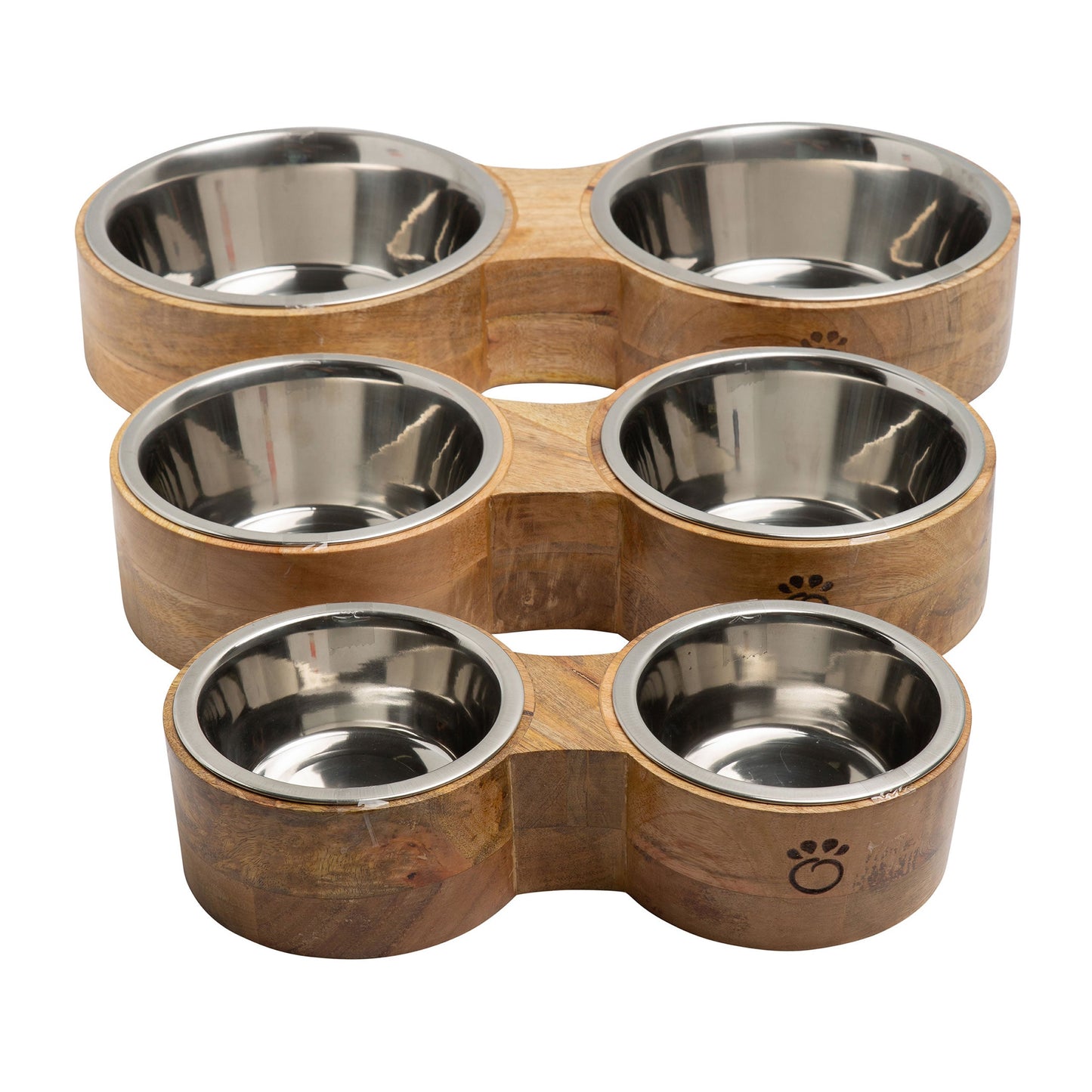 Wood & Metal Dog Feeder Double Diner