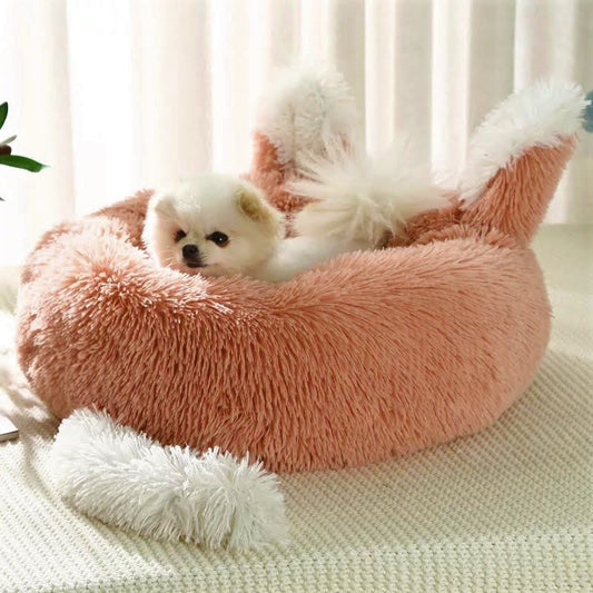 Plush Dog Bed with Ears and Tail for Small Dogs