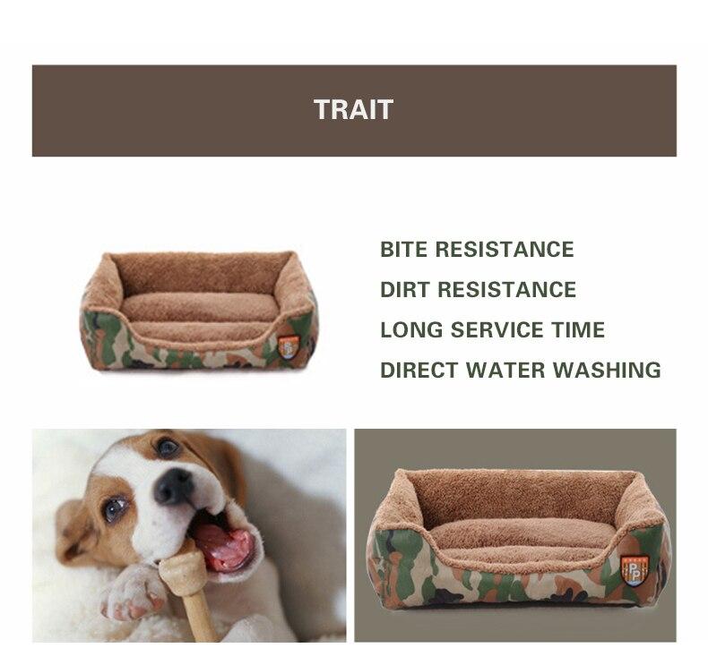 Dog Bed Military Style Camouflage Washable House Warm Mat